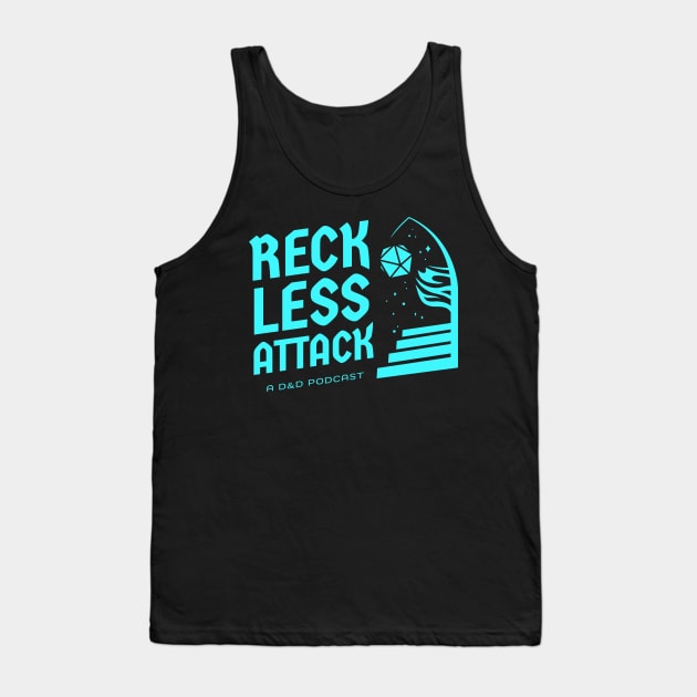 Reckless Attack Podcast Main Logo Bright Blue Tank Top by Reckless Attack